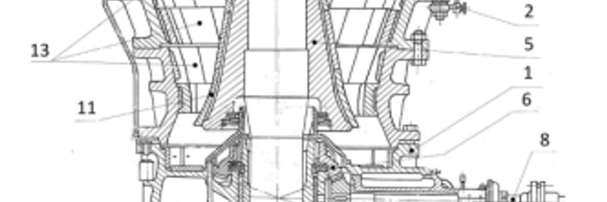 Armor of the lower part of the crushing chamber of the cone crusher - Patent № 127512